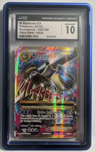 2016 Pokemon XY Evolutions M Blastoise EX Ultra Rare CGC 10 Gem Mint #102/108