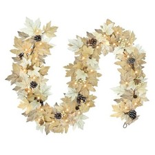 6 FT Realistic Fall Garland with Lights Timer Function Fall