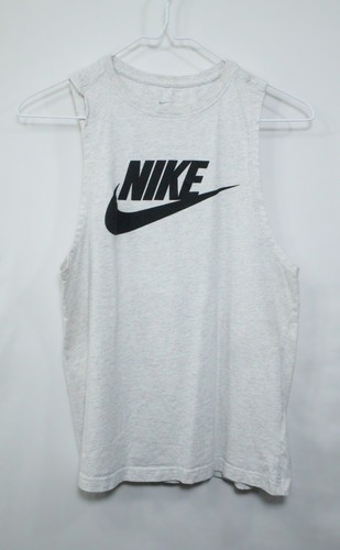 The Nike Tee Tank Top Women's Size S Heather Gray Swoosh Logo Sleeveless T542