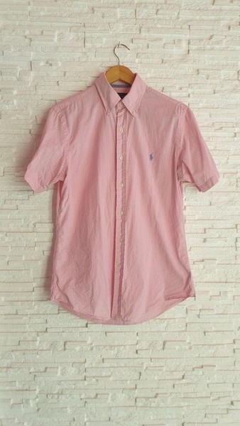 Men Polo Ralph Lauren Shirt Pink Cotton 36 / S / #CI9D