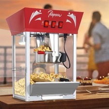 12 oz Kettle Commercial Popcorn Maker Machine Tempered Glass Warming Deck 850W