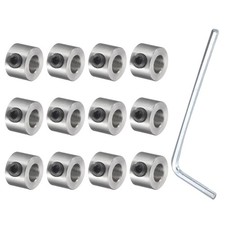 12Pcs Set Screw Shaft Collars 5mm ID Gear Stopper Wheel Collar with Hex Wrench