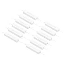 12 Pcs 0.1 Ohm Resistors, 20W Power Ceramic Cement Resistor Kit Tolerance 5%