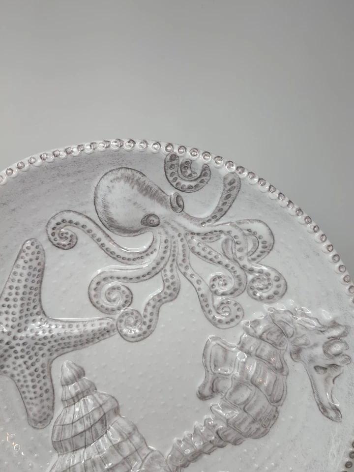 Tazón grande para servir Sigrid Olsen diseño pulpo, caballito de mar, estrella de mar y concha Foto 3 de 4