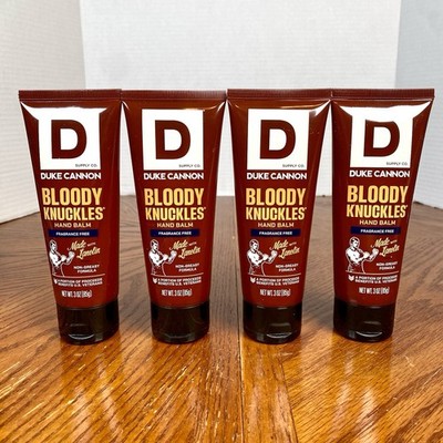 Lot of 4 ~ Duke Cannon BLOODY KNUCKLES 3 oz Hand Cream ~ Hand Repair Tube