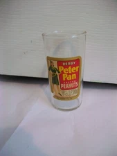 Vintage 1950's DERBY Peter Pan Dixie Jumbo Peanuts 7.5 oz Clear Glass Tumbler