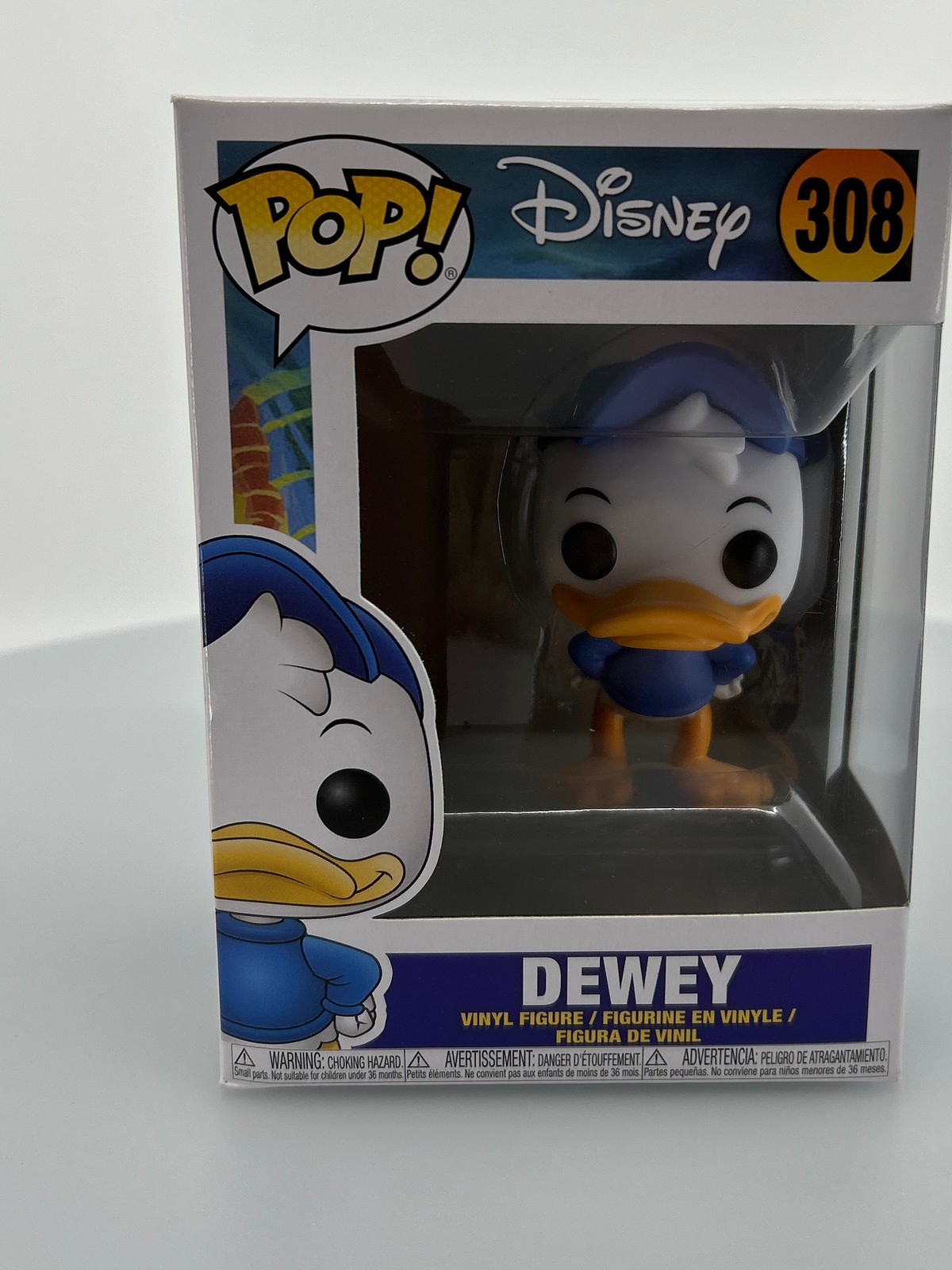 Funko Pop! Disney Ducktales Dewey Duck #308 Vinyl Figure Damaged Box See Pics