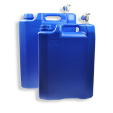 Wasserkanister 10L/20L schmal blau verzinkt mit Hahn Wasserbeh&auml;lter Wassertank