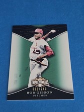 BOB GIBSON - 2009 TOPPS TRIPLE THREADS BASE SET CARD #97 EMERALD PARALLEL /240