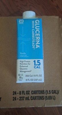 Glucerna 1.5 cal/vanilla with carbsteady/24 Cartons 8 oz