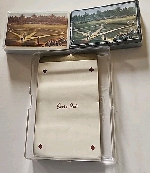 Vintage Sports Playing Cards w/Case - 2 Decks And Score Pad