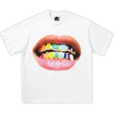 GRILLZ RAINBOW Boxy Vintage Shirt Graphic Tee Streetwear Y2K
