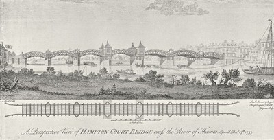 HAMPTON COURT BRIDGE. Themse eröffnet 1753 1897 altes antikes Druckbild