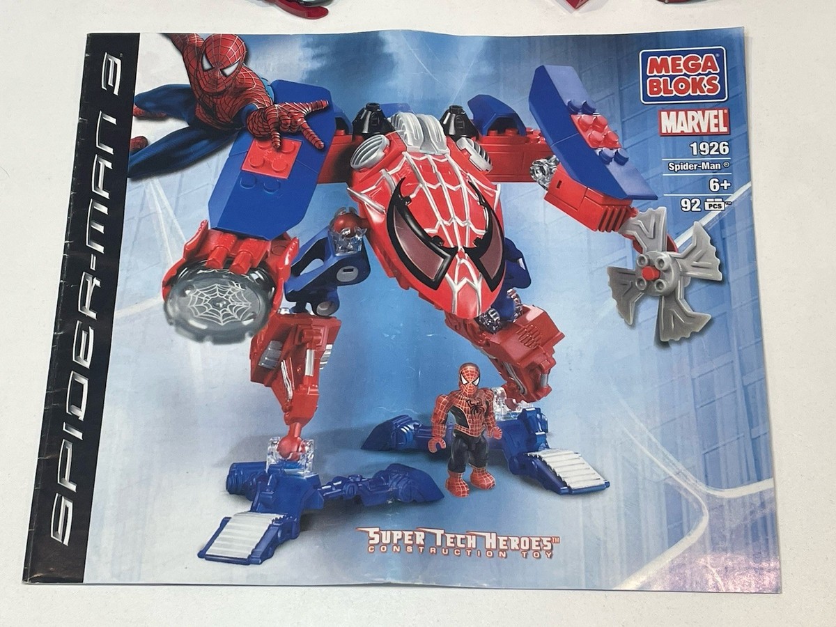 Mega Bloks 1926 Marvel Spider-Man 3 Mech Parts and Manual | eBay