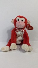 Ty Beanie Babies Valentine The Monkey February 14 2003 Red 6"