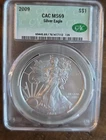 2009 American Silver Eagle MS69 CAC CACg