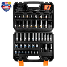 3/8 inch Drive 12 Point Socket Set 71 Piece,SAE 5/16-3/4in and Metric 8-22mm 