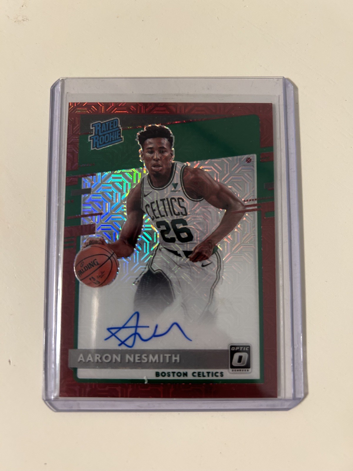 2020 Donruss Optic Choice Red Prizm Signatures Aaron Nesmith #164 Rookie Auto RC