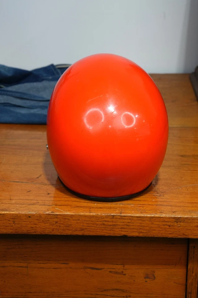 Casco de moto Grant vintage años 70 naranja talla S 6 1/2 moto de nieve de carreras Foto 4 de 4