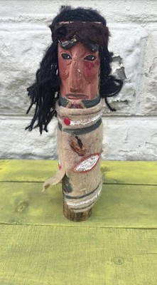 Vintage geschnitzte Holz Indianer Häuptling Figur Volkskunst Krippe 13''