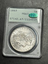 1883 P Morgan Silver Dollar PCGS MS63 CAC OGH Rattler Stunning BU $1 Coin (3498)