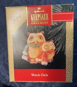Magic Light Hallmark Keepsake Ornament Watch Owls Old Stock New In Box