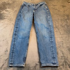 American Eagle Blue High Rise Stretch Mom Jeans Tapered Leg Women Size 4