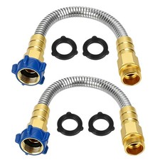2pcs 1ft Short Rv Garden Water Hose Extension Stainless Steel 34 Ght Connector