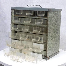 Vintage Akro Mills 18 Drawer Metal Small Parts Organizer Storage Bin USA
