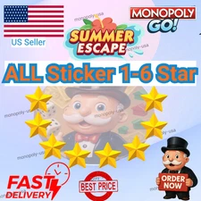 🎮 Monopoly STICKERS  Go All 1 2 3 4 5 6 Stars  ⚡️ Fast Available 24/7 ⚡