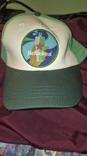 Heineken Green Mesh Snapback Trucker Hat Beer Logo Breweriana Cap Collectible 