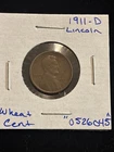 1911 D Lincoln Wheat Cent Circulated “0526045” Corrosion