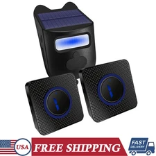 Solar Driveway Alarm Wireless Motion Sensor & Detector w/ 2 Receiver + 1 Sensor