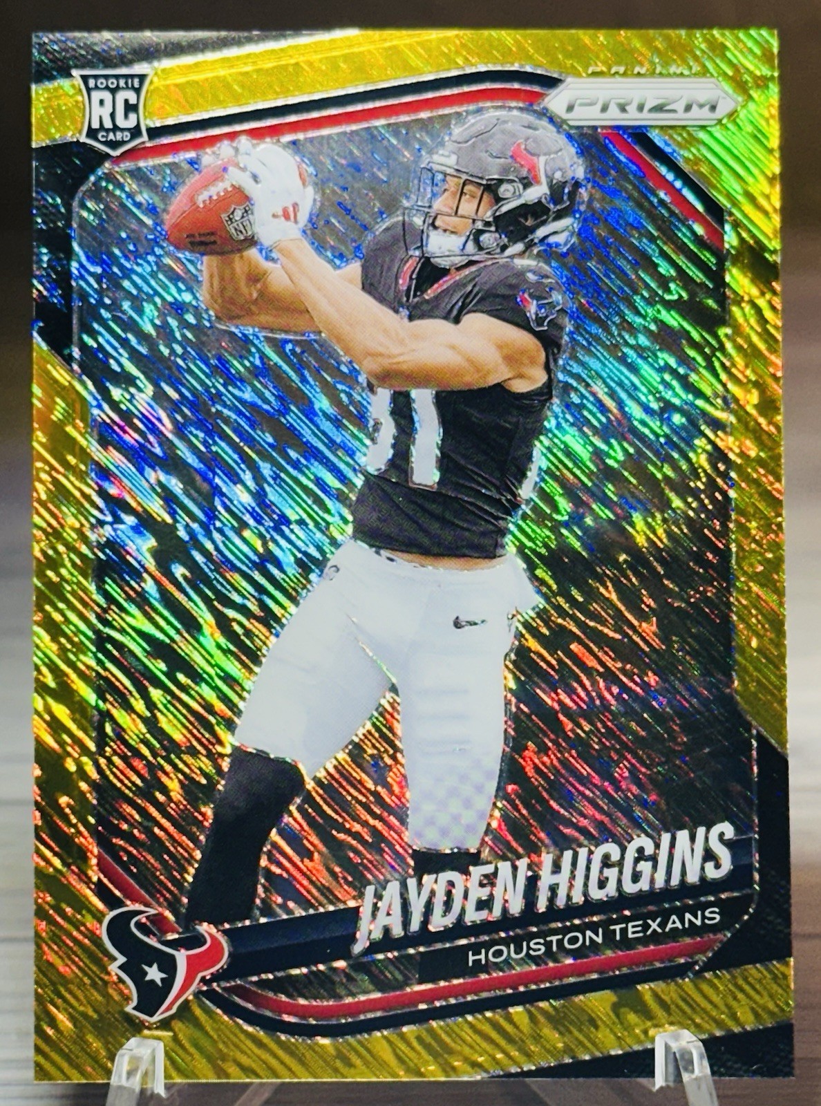 2025 Prizm FOTL Jayden Higgins #376 Gold Shimmer /10 - Texans