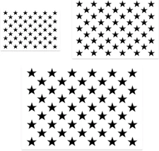 3Pcs Star Stencils for Painting, 50 American Flag Star Stencil, 3 Sizes Large Pl