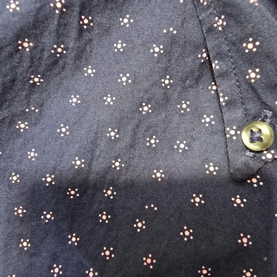 Brooks Brothers Polo Shirt Mens XL Blue Pink Dot Button Down Short Sleeve - Image 3 of 4