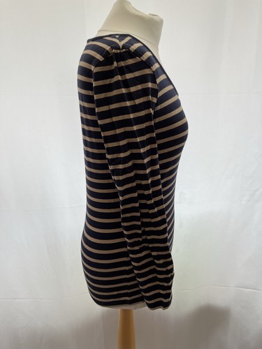 Dickins & Jones Blue Striped Cotton Jersey Women's Top Size M - Picture 4 of 10