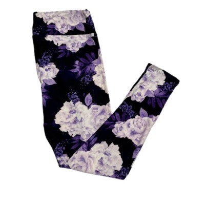 TC2 LuLaRoe Leggings  ~ PURPLE FLORAL PATTERN ~ Size 20-26 Tall & Curvy 2