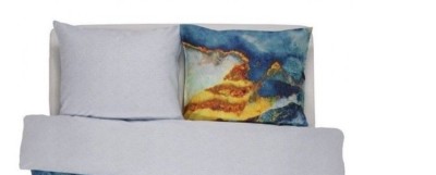ESSENZA BANOS BLUE TAIE D'OREILLER/ PILLOW CASE 65 X 65 CM COTON SATIN