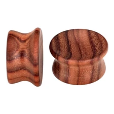 2pcs Wood Ear Gauges One Side Concave Ear Plugs Wooden Ear Expander Flesh Tunnel