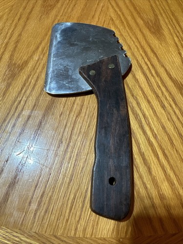 Vintage Meat Cleaver Wooden Handled Knife Japan
