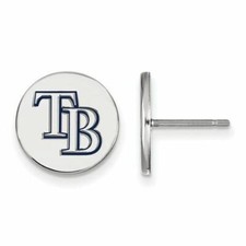 SS MLB Tampa Bay Rays Letters T-B Small Enameled Disc Post Earrings