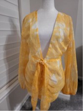 Women's PrettyLittleThing Yellow Tie Dye Dress Size 10