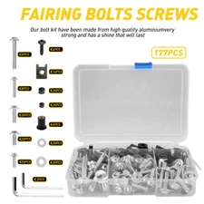1/2/3SET Silver Motorcycle Fairing Bolt Kit Fasteners Fairing Bolt Nut Clip