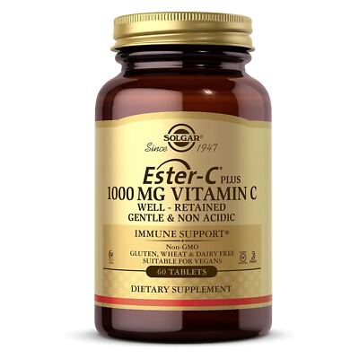 Solgar Ester-C Plus 1000 mg Vitamin C Ester-C Ascorbate Complex 60 Tablets