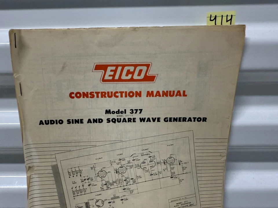 Vintage Eico CONSTRUCTION MANUAL Model 377 AUDIO SINE AND SQUARE WAVE GENERATOR - Image 3 of 4
