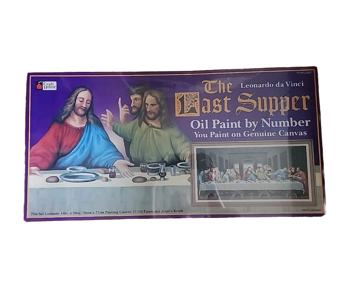 1998 Craft House Oil Paint By Number Kit The Last Supper Leonardo Da
