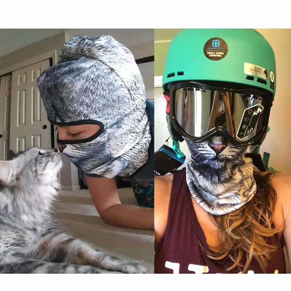 3D Animal Printed Cat Balaclava Cycling Full Face Mask Sun UV Protection Cap - Image 3 of 4