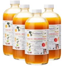 Juka Organics - Liquid Multivitamin - 16 oz Glass Bottle (4 PACK)