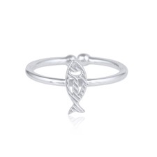 925 Sterling Plain Silver Handmade Fish Designer Women's Ring Jewelry